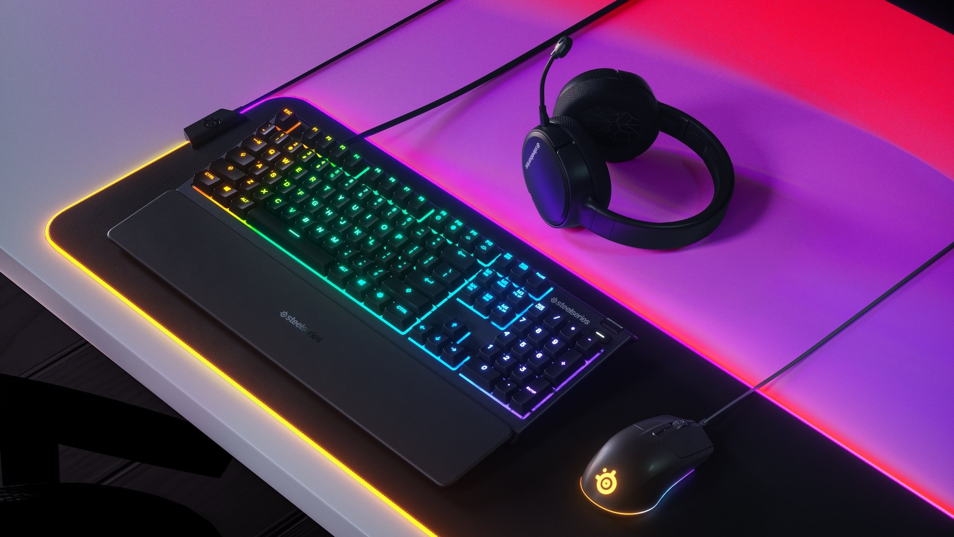 Bàn phím SteelSeries APEX 3 RGB Water Resistant Whisper-Quiet Switches Gaming Black tích hợp led rgb 16.8 triệu màu